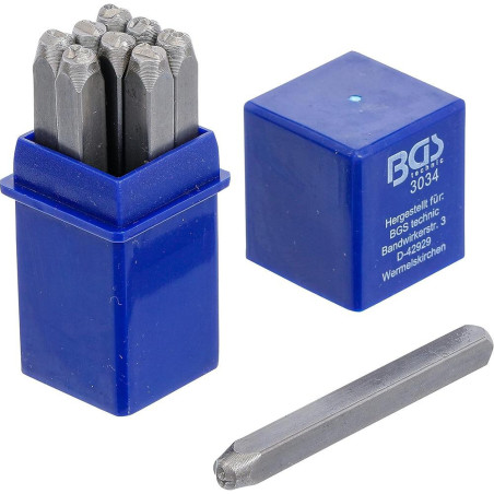 Chiffres à Frapper 4 mm - Acier, Lot de 1 - Marquage Précis et Durable - BGS