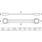 Clé Polygonale Double Embouts Extra Plate 25x28 mm - Acier Résistant - Précision et Accessibilité - BGS