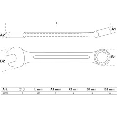 Clé Mixte 8 mm - Acier, Précision et Robustesse, Pro - D-Work