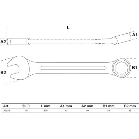 Clé Mixte 28 mm - Acier, Précision et Robustesse - D-Work