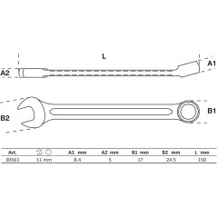 Clé Mixte 11 mm - Acier, Précision et Robustesse - BGS