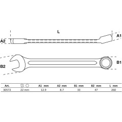 Clé Mixte 22 mm - Acier, Résistante et Pratique - BGS