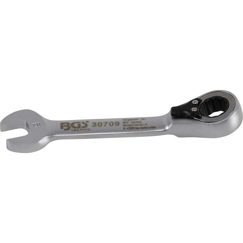 Clé Mixte à Cliquet Courte Réversible 9 mm - - Précision et Maniabilité - BGS