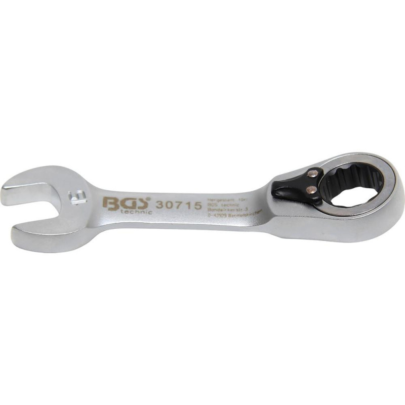 Clé Mixte à Cliquet Courte Réversible 15 mm - - Précision et Maniabilité - BGS