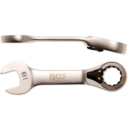 Clé Mixte à Cliquet Courte Réversible 18 mm - - Précision et Maniabilité - BGS