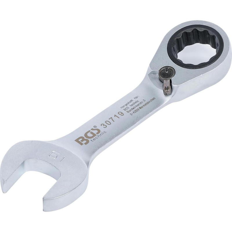 Clé Mixte à Cliquet Courte Réversible 19 mm - Précision et Confort d Utilisation - BGS