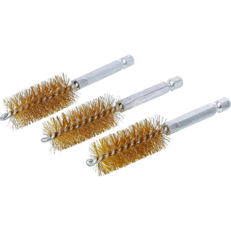 Brosse en Laiton 3 Pièces Ø18 mm - 6,3 mm (1/4 ) - Durable et Précise - BGS