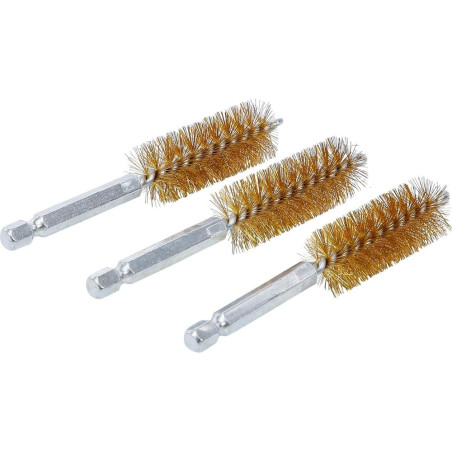 Brosse en Laiton 3 pcs D.18 mm - 6,3 mm (1/4) - Durable et Précise, Pro - D-Work