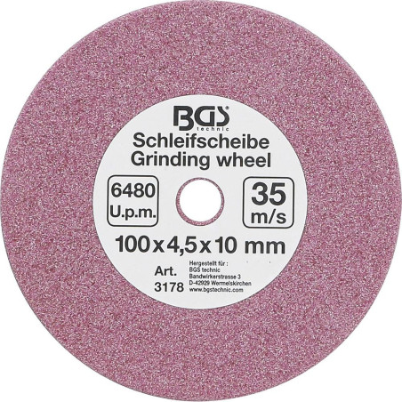 Disque Abrasif 100x4,5x10 mm - - Haute Performance et Précision - BGS