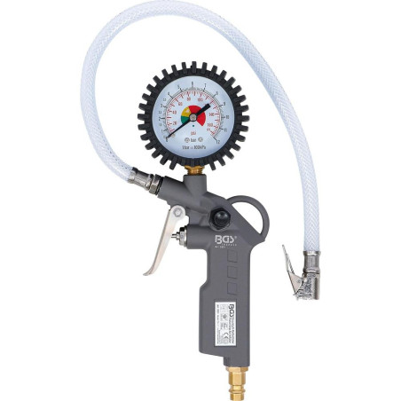 Pistolet de Gonflage Pneumatique 0-8 bar - - Précision et Robustesse pour Gonflage Facile - BGS