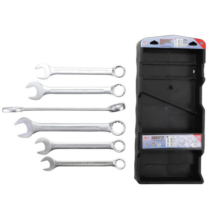 Jeu de Clés Mixtes Extra Longues 34-50 mm - 6 pcs - Acier Résistant pour Usage Professionnel, Zones Difficiles - D-Work