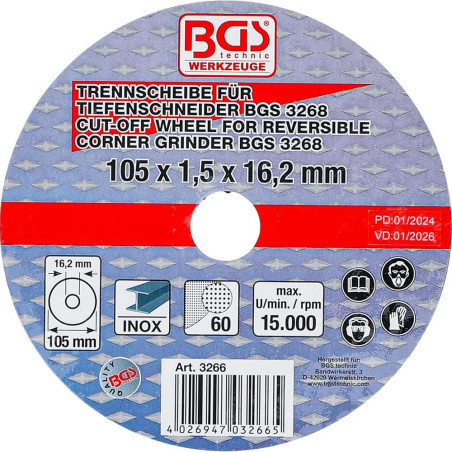 Disque à Couper D.105 x 1,5 x 16,2 mm - Précision et Durabilité - D-Work
