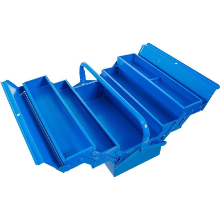 Caisse à Outils Métallique Vide 420x200x200 mm - 5 Compartiments - Solide et Pratique pour Rangement - BGS