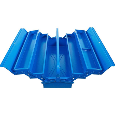 Caisse à Outils Métallique Vide 530x200x200 mm - 5 Compartiments - Solide et Pratique - BGS