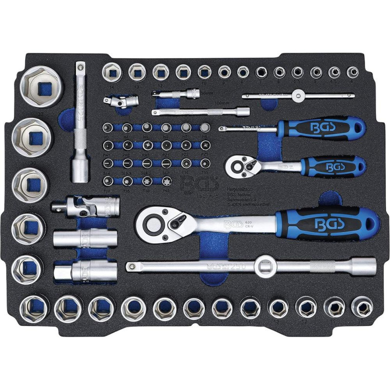 Insert pour BOXSYS1 2 - Jeu de 65 Douilles 6,3 mm (1/4 ) et 12,5 mm (1/2 ) - Systainer - Organisation et Accessibilité O - BGS