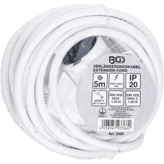 Câble de Rallonge 5 m - 3 x 1,5 mm² - Protection IP20 - Usage Électrique Sécurisé - BGS