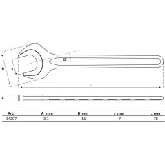 Clé à Fourche 7 mm - DIN 894 - Acier Résistant et Précision d Usage - BGS