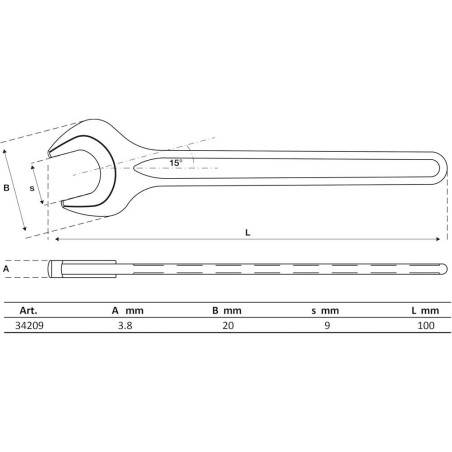 Clé à Fourche 9 mm - DIN 894 - Acier Résistant et Précis - BGS