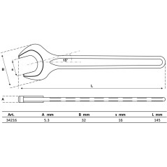 Clé à Fourche 16 mm - DIN 894 - Acier Résistant et Précision d Usage - BGS