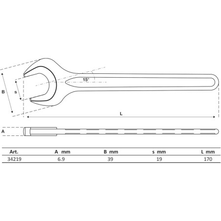 Clé à Fourche 19 mm - DIN 894 - Acier Résistant et Précision d Usage - - BGS