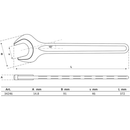 Clé à Fourche 46 mm - DIN 894 - Acier Résistant et Précis, Pro - D-Work