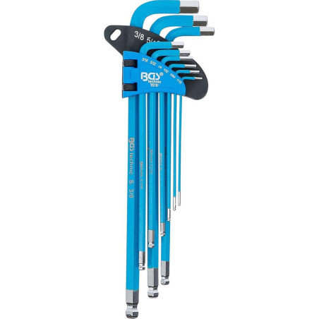 Jeu de 9 Clés Allen Extra Longues - Six Pans Intérieurs en Pouce - Précision et Accessibilité - BGS