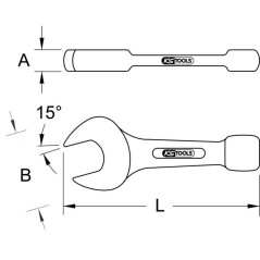Clé à Fourche de Percussion 90 mm - - Puissance et Durabilité - BGS