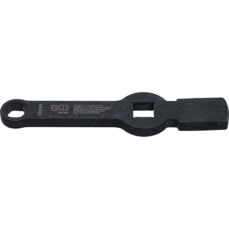Clé Annulaire de Percussion 18 mm - Six Pans, 2 Faces de Percussion - Robuste et Précise - BGS