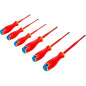 Jeu de Tournevis VDE 6 pcs - Pointe Extra Fine - Isolation Sécurisée et Précision - BGS