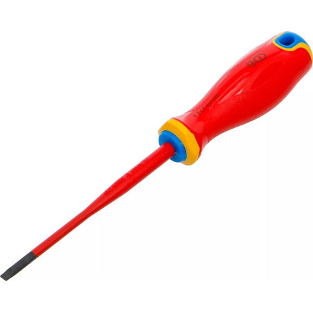 Tournevis VDE Pointe Extra Fine Plat 4 mm - Acier, 1000 V (Isolation Sécurisée) - D-Work