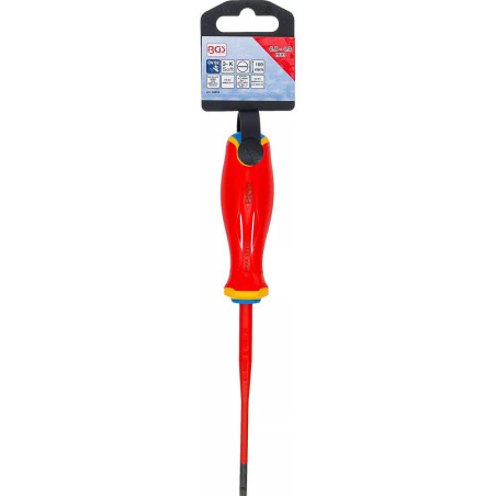 Tournevis VDE Pointe Extra Fine Plat 4 mm - Isolation Sécurisée - - BGS