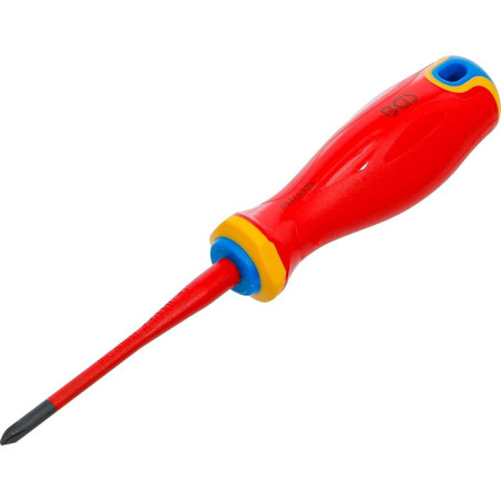Tournevis VDE Pointe Extra Fine Cruciforme PH1 - 25,1 cm (Isolation Sécurisée et Précision, Acier) - D-Work