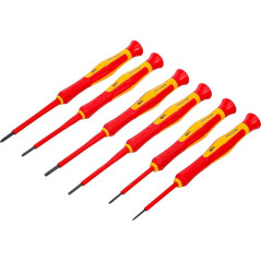 Jeu de Tournevis de Précision VDE 6 pcs - Isolation Sécurisée, Précision et Confort d Utilisation - D-Work