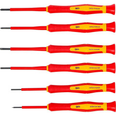 Jeu de Tournevis de Précision VDE 6 pcs - Isolation Sécurisée, Précision et Confort d Utilisation - BGS