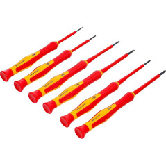 Jeu de Tournevis de Précision VDE 6 pcs - Isolation Sécurisée, Précision et Confort d Utilisation - BGS