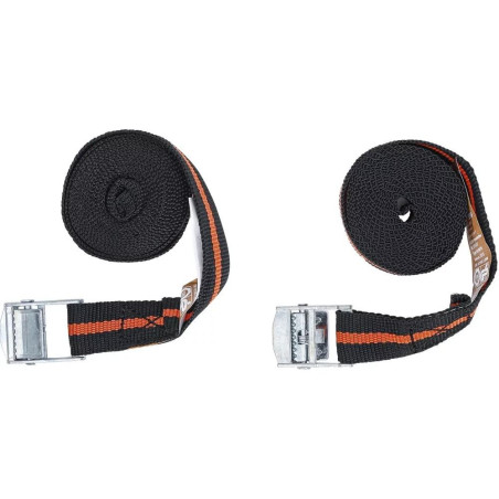 Sangles à Fermeture Rapide 2,5 m x 25 mm - Lot de 2 Pièces - Résistantes et Pratiques - BGS