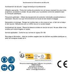 Lunettes de Protection Claires - Confortables et Sécurisées - - BGS