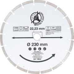 Disque de Coupe en Segments 230 mm - Coupe Précise et Durable, Acier, Pro - D-Work