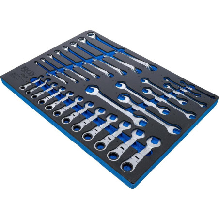 Insert de Servante d Atelier 3/3 - 28 Pièces Clés Mixtes et Polygonales Pliables - Organisation et Accessibilité Optimales - BGS