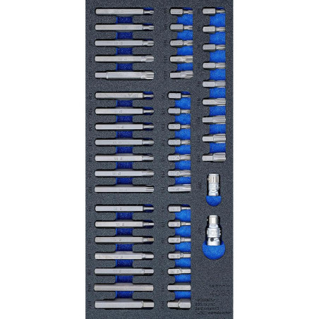 Insert de Servante d Atelier 1/3 - Jeu de 49 Embouts Assortis - Organisation et Accessibilité Optimale - BGS