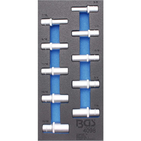 Insert de Servante d Atelier 1/3 - 10 Douilles Longues 12,5 mm (1/2 ) Six Pans - Acier Résistant - Organisation et Accessi - BGS