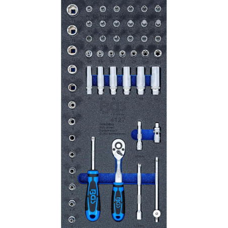 Insert de Servante d Atelier 1/3 - Jeu de 50 Douilles 6,3 mm (1/4 ) - - Organisation et Accessibilité Optimales - BGS