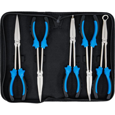 Jeu de Pinces à Bec L. 290 mm - 5 pcs - Précision et Maniabilité, Acier, Zones Difficiles - D-Work