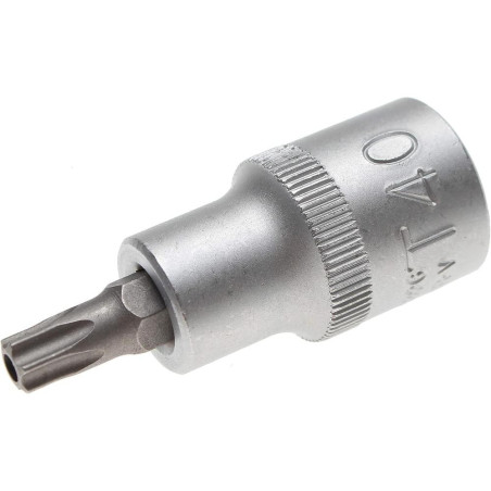 Douille à Embouts 12,5 mm (1/2) Profil T Torx Percée T40 - Précision et Robustesse, Acier - D-Work