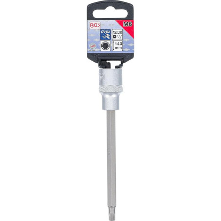 Douille à Embouts 140 mm - 12,5 mm (1/2 ) Denture Multiple Intérieure XZN M6 - Précision et Robustesse - BGS