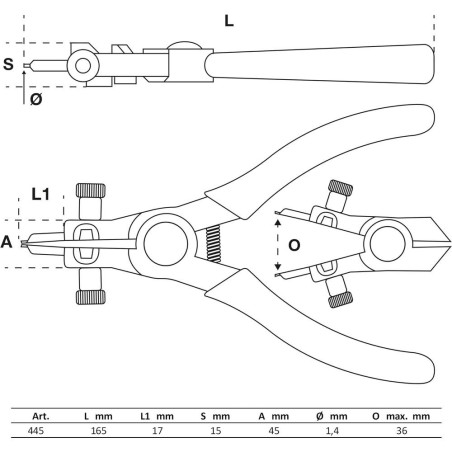 Pince à Circlips Extérieurs 165 mm - Acier, Précision et Robustesse - D-Work