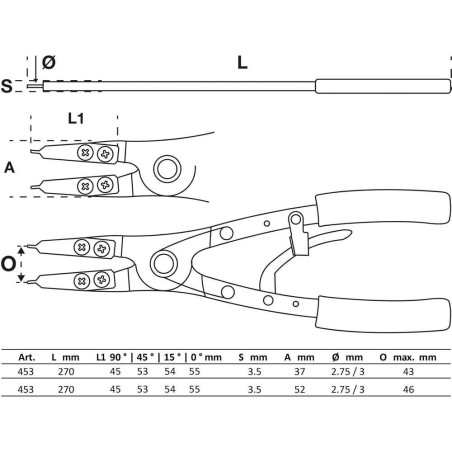 Jeu de Pinces à Circlips 10 Pièces - Pointes Échangeables - Précision et Durabilité - BGS