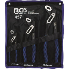 Jeu de Pinces Multiprise 3 pcs - Polyvalence et Robustesse, Pro - Acier, Prise Ajustable - D-Work