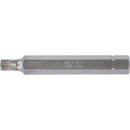 Embout T40 Torx 10 mm x 75 mm - Profil T, Haute Précision, Acier - D-Work
