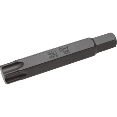 Embout T60 Torx 10 mm - L. 75 mm - Précision et Durabilité, Acier, Zones Difficiles - D-Work